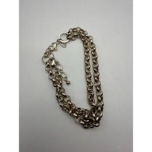Origami Owl Silver Tone Double Chain Bracelet – Layered Statement Jewelry